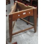 19th Century pitch pine cricket table (base only). (B.P. 24% incl.