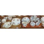Tray of 19th Century Staffordshire transfer printed teaware with thistle decoration,