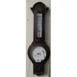 Negretti & Zambra early 20th Century oak barometer. (B.P. 24% incl.
