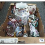 Box of oriental china and other items to include; Shibata Japanese vase,