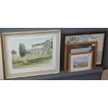 Group of assorted furnishing pictures and watercolours of local interest to include;
