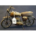 Recycled metal model of a single cylinder motorcycle. (B.P. 24% incl.