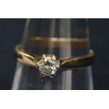 A 9ct gold and diamond solitaire ring. Weight 2.2g approx. (B.P. 24% incl.