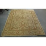 Middle Eastern design foliate carpet on a beige ground, 245 x 198cm approx. (B.P. 24% incl.
