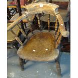 Early 20th Century smokers bow armchair,