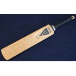 Duncan Fearnley miniature signature cricket bat with signatures of the England team,