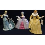 Three Franklin porcelain figurines; 'Marianne the Minuet',