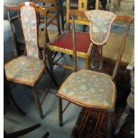 Pair of Edwardian mahogany bedroom chairs, together with an Arts and Crafts design oak chair,