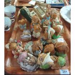 Tray of assorted Pendelfin rabbit figurines and associate items. (B.P. 24% incl.