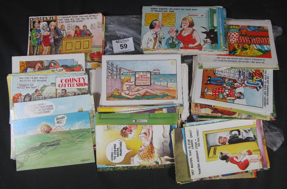 Postcards selection of humorous, saucy seaside cards. Around 190 cards. (B.P. 24% incl.