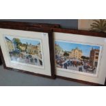 After M Loxton, French village scenes, a set of four limited edition coloured prints,