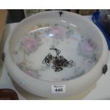 Art Deco design opaline glass floral ceiling light shade. (B.P. 24% incl.