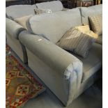 Modern upholstered two piece suite comprising large two seater sofa and a smaller two seater sofa