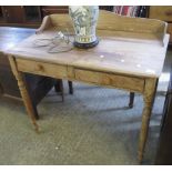 Pine two drawer washstand on ring turned legs. (B.P. 24% incl.