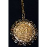 A 1912 gold sovereign in 9ct gold pendant mount with chain. (B.P. 24% incl.