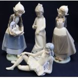Two Lladro porcelain figurines of little Dutch girls,