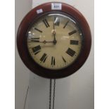 Walnut cased postman's type clock with two weights and pendulum. (B.P. 24% incl.