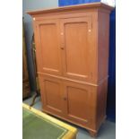 19th Century painted linen press or kitchen cupboard. (B.P. 24% incl.