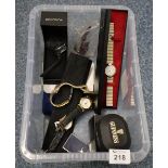 Box of assorted modern watches, dress watches etc. (B.P. 24% incl.