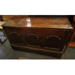 18th Century mahogany coffer having three ogee moulded panels. (B.P. 24% incl.