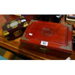 Two Oriental jewellery boxes, one in original wooden box. (2) (B.P. 24% incl.