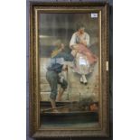 Early 20th century Pears print depicting a young couple in glazed gilt frame. 87 x 37 cm approx. (B.
