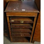 Edwardian mahogany inlaid music cabinet. (B.P. 24% incl.