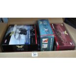 Box containing various Corgi 'The Aviation Archive' model vehicles to include various helicopters,