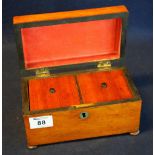 19th century mahogany tea caddy. (B.P. 24% incl.