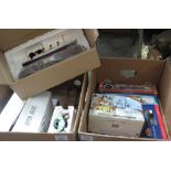 Two boxes of diecast model vehicles etc.