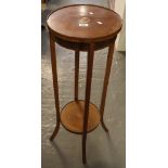 Edwardian mahogany two tier circular jardiniere on splay legs. (B.P. 24% incl.