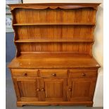 Modern pine two stage rack back dresser. (B.P. 24% incl.