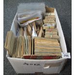 Box of assorted cigarette cards, some complete sets in books, footballers, cricketers, film stars,