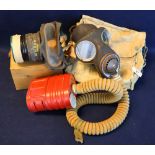 WWII period gas mask in original cardboard box,