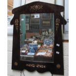 Art Nouveau design mahogany framed mirror with moulded flower head decoration. (B.P. 24% incl.