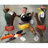 Collection of brewerania and advertising to include; a pair of plastic Bulmer's cider woodpeckers,