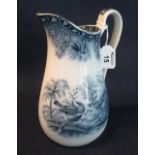 19th Century Llanelly pottery transfer printed bird design jug. (B.P. 24% incl.