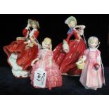 Four Royal Doulton bone china figurines to include; 'Top O' the Hill' HN1834,