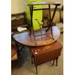 Edwardian mahogany inlaid Sutherland table with shell motif,