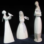 Royal Doulton bone china figurine 'Peace' HN2470, together with two Spanish porcelain figurines,