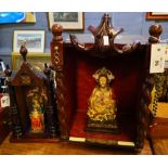 Two similar wooden Roman Catholic icon niches with ceramic figures. (2) (B.P. 24% incl.