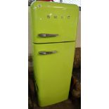 Lime green Smeg fridge freezer. (B.P. 24% incl.