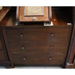 Mid 20th Century straight front bedroom chest of three long drawers. (B.P. 24% incl.