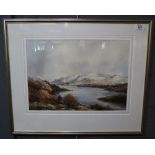 Elizabeth Haines (contemporary Welsh) Snowdonia landscape, signed and dated 1986, watercolours.