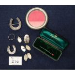 A collection of silver Victorian and later jewellery including a frame. (B.P. 24% incl.