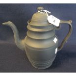 19th Century black basalt coffee pot, unmarked in the style of Wedgwood. (B.P. 24% incl.