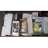 Boxes of assorted items to include the Together Forever bear by Danbury Mint,