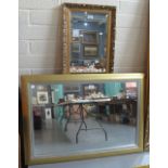 Two modern gilt framed mirrors of varying form. (B.P. 24% incl.