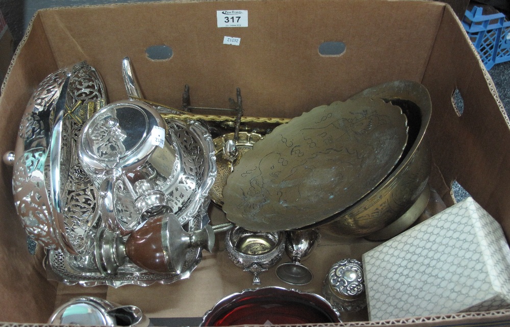 Box of assorted metalware various. (B.P. 24% incl.