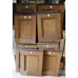 Collection of late 19th/early 20th Century white pine church pew panels with enamel numbered